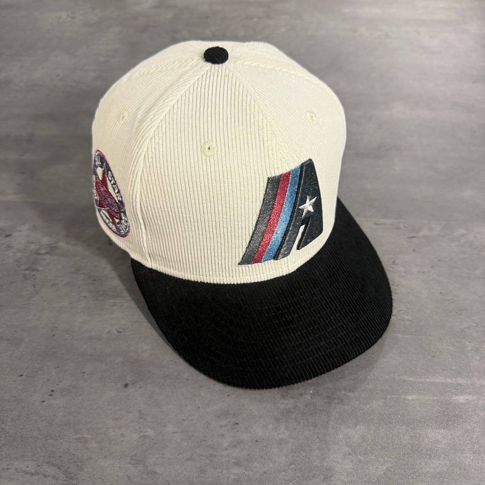 Hat Club Houston Astros New Era 7 1/8 59FIFTY Off White Black‎ Corduroy M Series